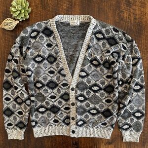 Protégé | Vintage 80s Black & White Cardigan Sweater